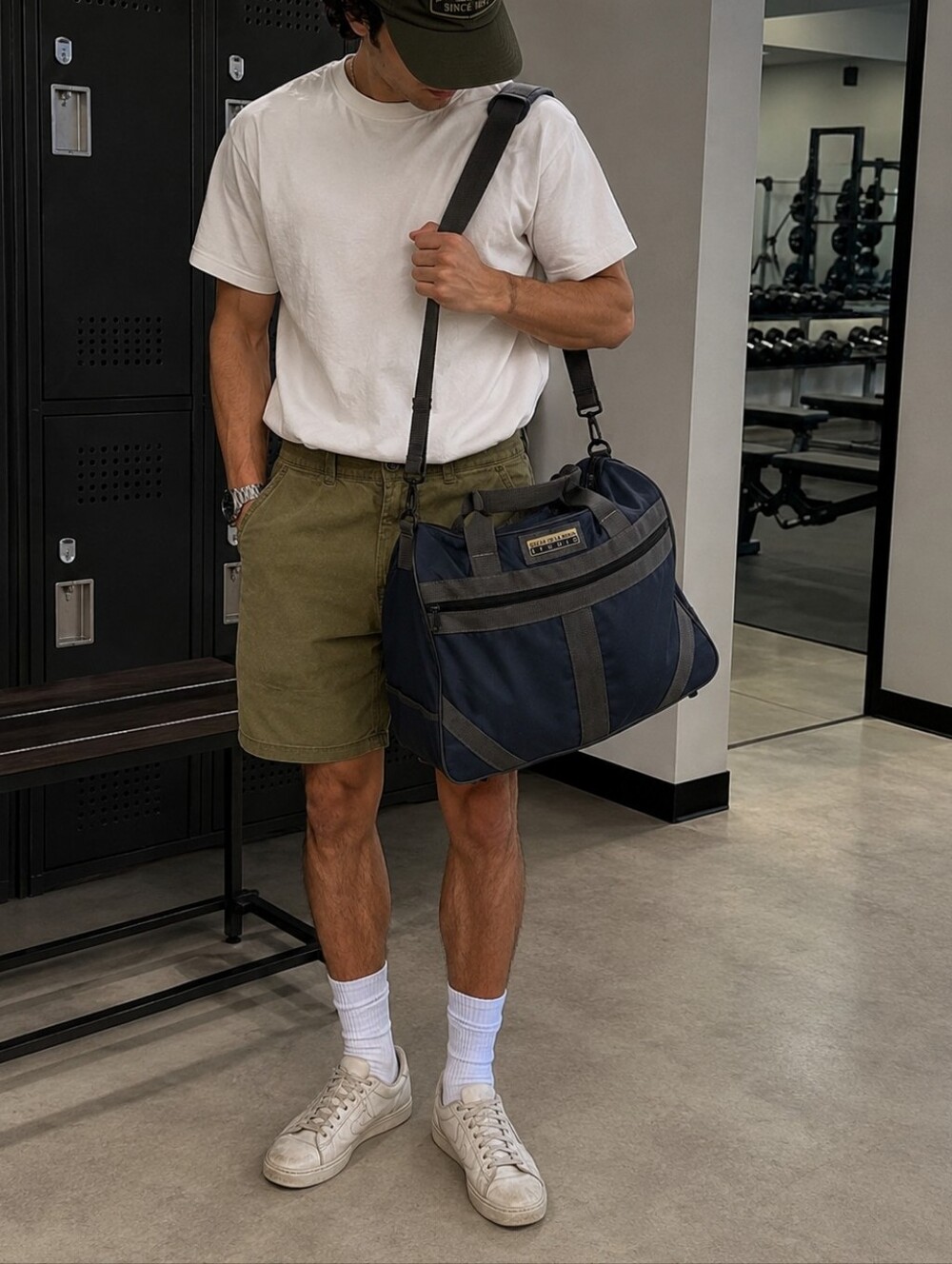 Oscar de la Renta Studio Navy & Gray  Gym Day Bag
